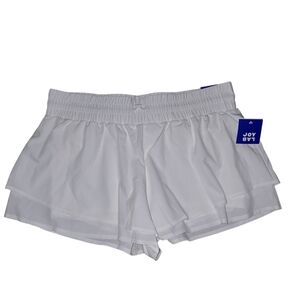JoyLab Women's Athletic White Shorts, XXL, Built In Briefs, NWT!!!
